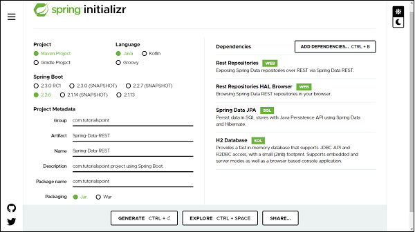 Spring Data REST Dependencies