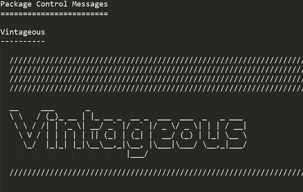 Screenshot Successfully Install the Vintageous Package
