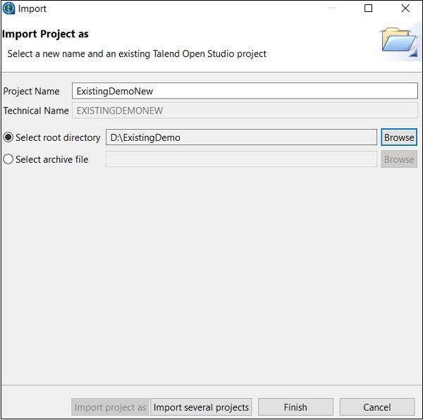 Select Root Directory