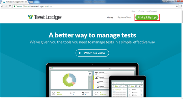 TestLodge Home Page