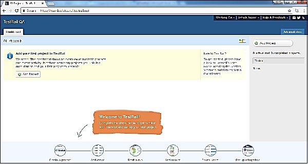 Dashboard Of TestRail