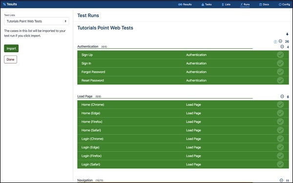 Import Test Cases