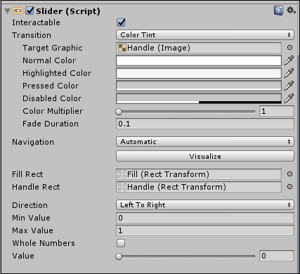 Slider properties