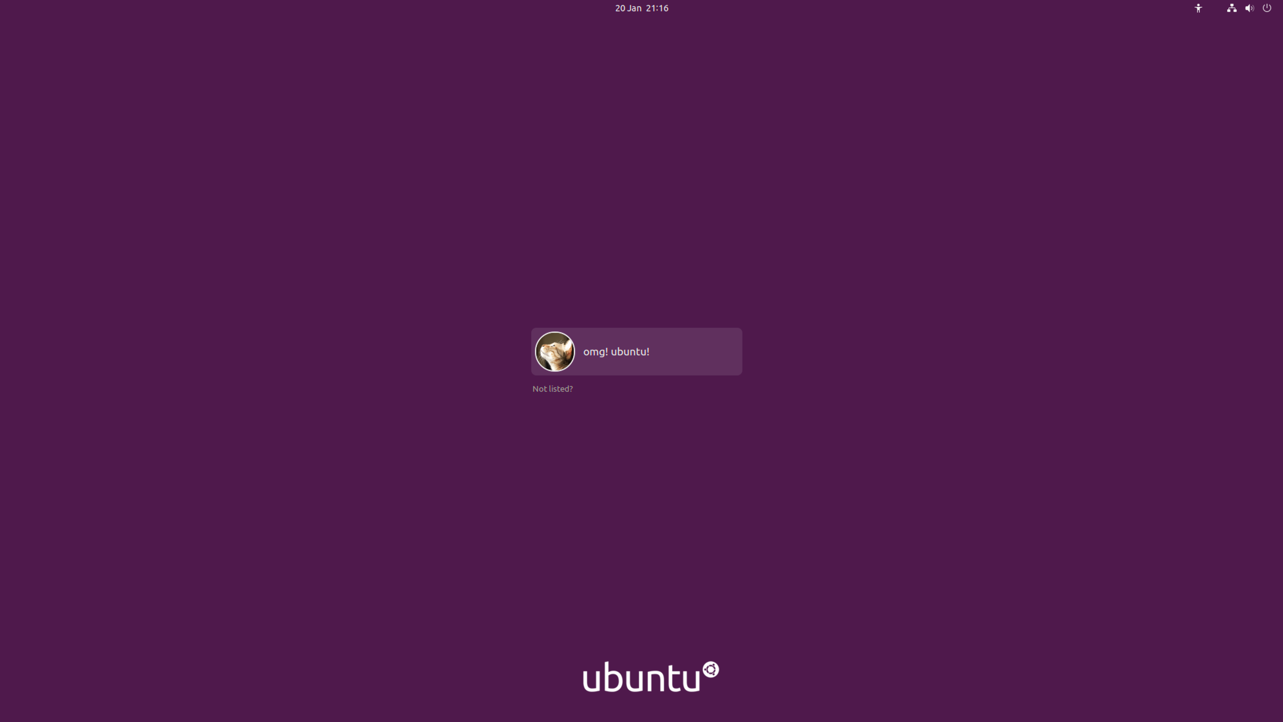 Ubuntu Login Screen