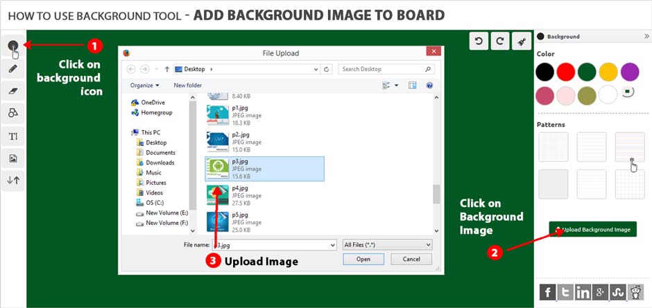 How to use background upload image