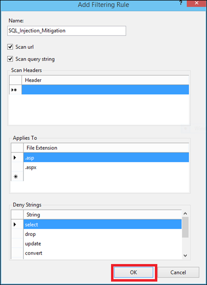 Add Filtering Rule