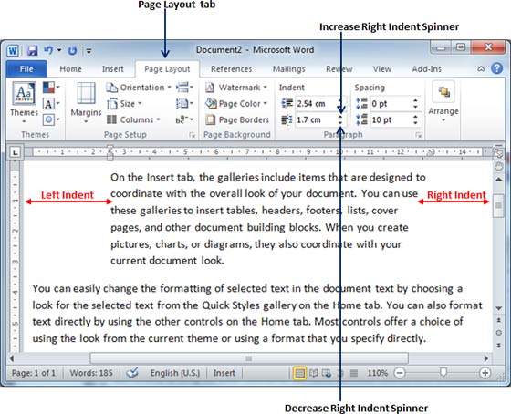 Step 1 - Click anywhere on the paragraph you want to indent and then click ...
