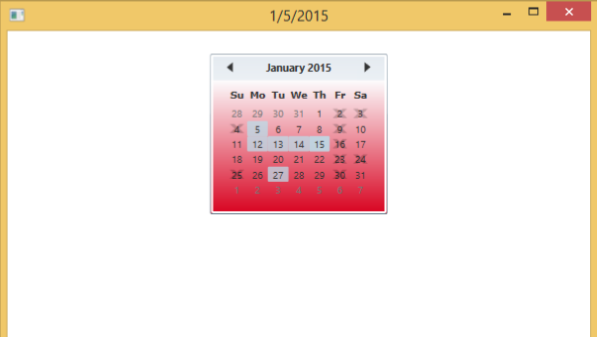 Output of Calendar