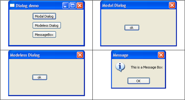 Message Dialog Output